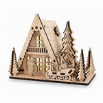 FestivaScene™ – 2D & 3D Houten Kersthuis Tafeldecor