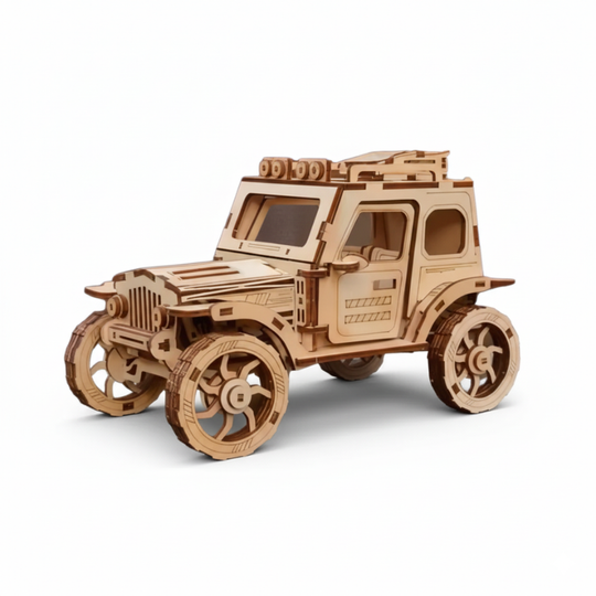 TrailWood™ – 3D Houten Off-Road Voertuig met Dubbele Deuren
