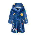 SpaceDreamRobe™ – Jongens Fleece Badjas met Capuchon en Astronautenprint