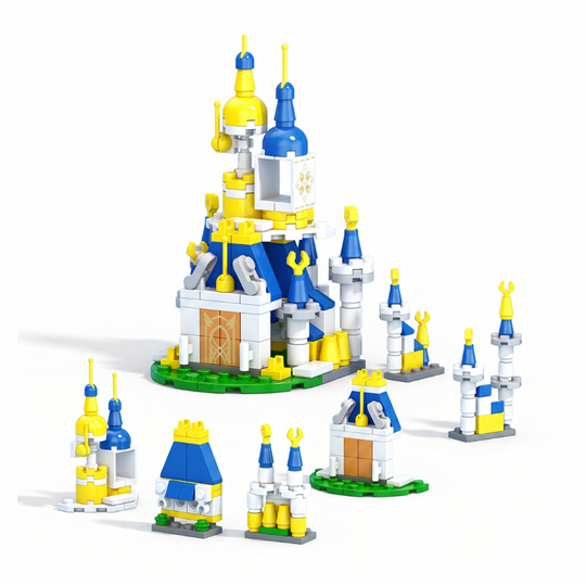 CastleBuilder – 6-in-1 Western Kasteel Bouwset (129 Stuks)