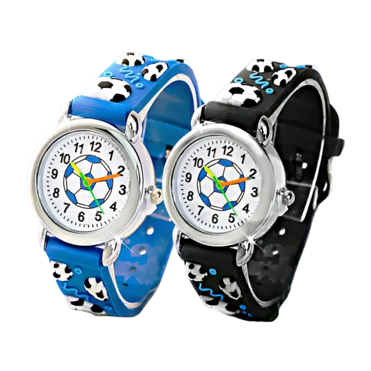 GoalTime™ – Kinderhorloge met Voetbalpatroon – Quartz & Sportief