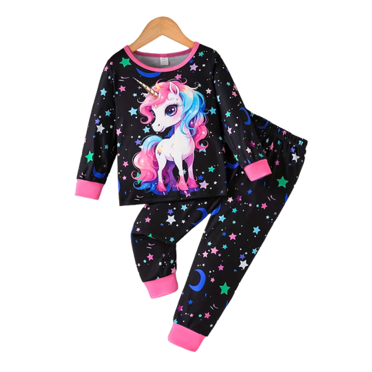 UnicornGlow™ – Meisjes Pyjama Set – Magische Sterrenprint & Lichtgevende Details