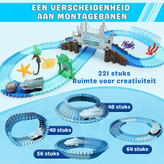 OceanRush™ -  Flexibele Racebaan Speelset voor Kinderen