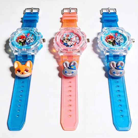 ZooFlash – LED Horloge met Vos & Konijn