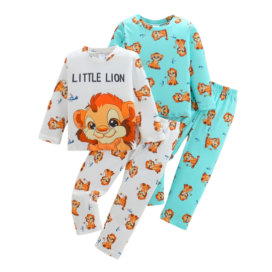 LionDreams™ – 2-delige Jongens Leeuwenpyjama – Zachte Longsleeve & Broek
