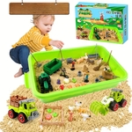 FarmFun™ – Sensorisch Boerderij Speelset – DIY Zandbak Speelgoed met Tractor & Dieren