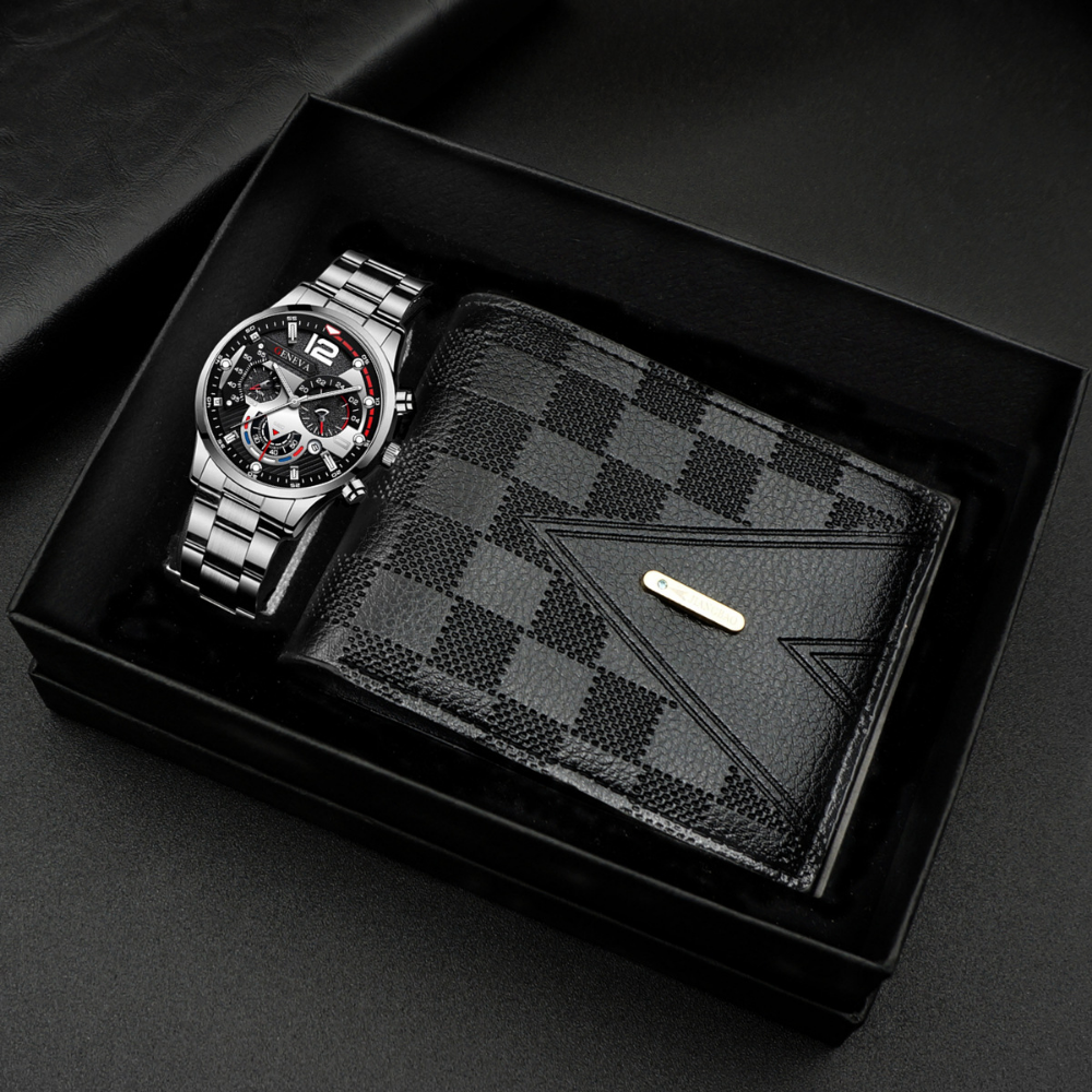 GentlemanBox – Heren Horloge en Portemonnee Cadeauset