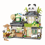 PandaBearCity™ – Mini Bouwstenen Set – Panda Teahouse & Bear Café