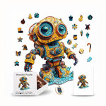 RoboEyes™ – Houten Puzzel met Grote-Ogen Robot