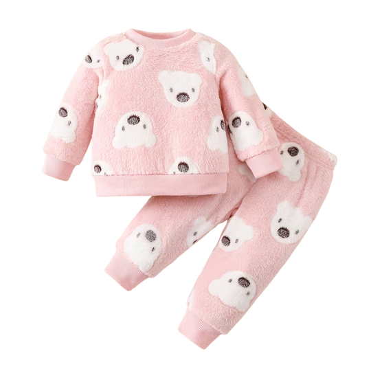 BearHugs™ – 2-delige Meisjes Flanellen Pyjama met Beerprint