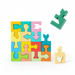 MindUnlock™ – 16-Delige Houten Blokpuzzel