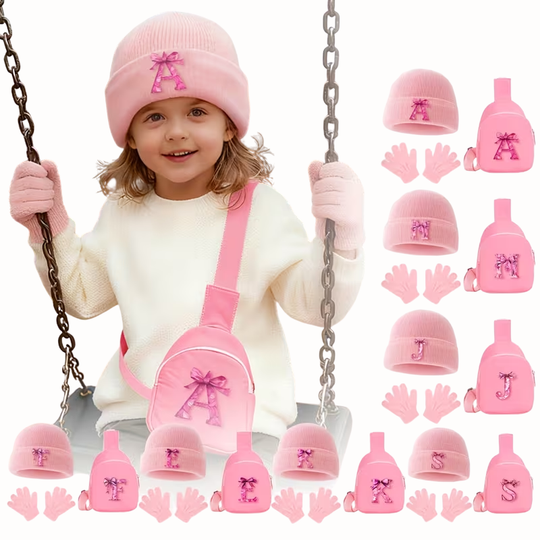 PinkCharm™ – Meisjes Winter Giftset – Muts, Handschoenen & Borstzak