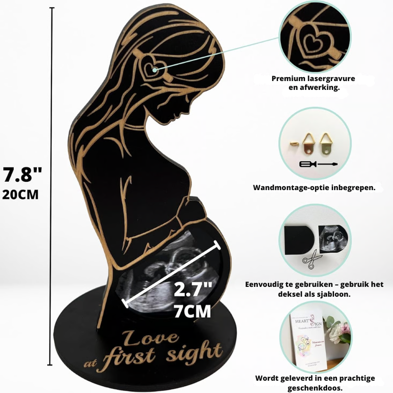 HeartPrint™ – Houten Baby Echo Fotolijst