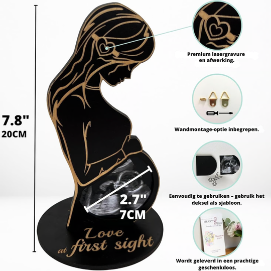 HeartPrint™ – Houten Baby Echo Fotolijst