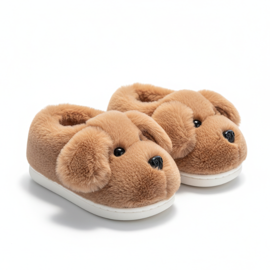 PuppyPaws – Warme Fleece Schattige Hondenpantoffels voor Kinderen