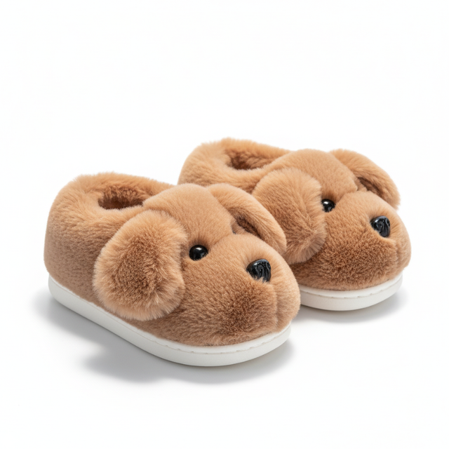 PuppyPaws – Warm Fleece Cute Puppy Slippers for Kids