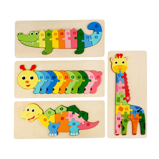 AnimalPuzzle™ – Montessori Houten Leer- & Dierpuzzel voor Kinderen