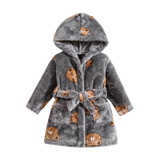 BearHugRobe™ – Jongens Hooded Badjas – Zachte Winterjas met Schattig Beertje