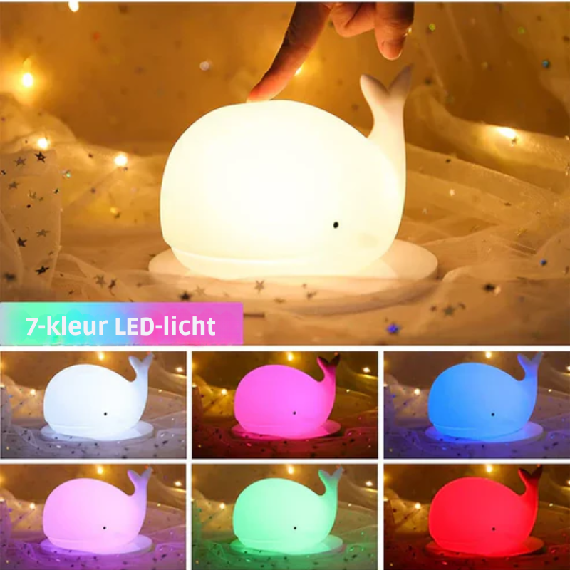 CozyWhale™ – Schattige Walvis Nachtlamp – Rustgevende LED Slaaplamp