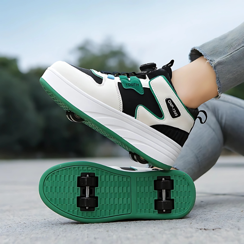 RollStep™ – Verstelbare Sneakers met Inklapbare Wieltjes – Kinderschoenen Avontuur