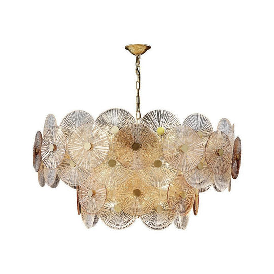 Ambrella kroonluchter compleet amberglas goud