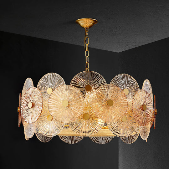 Elegante glazen bollen hanglamp goud