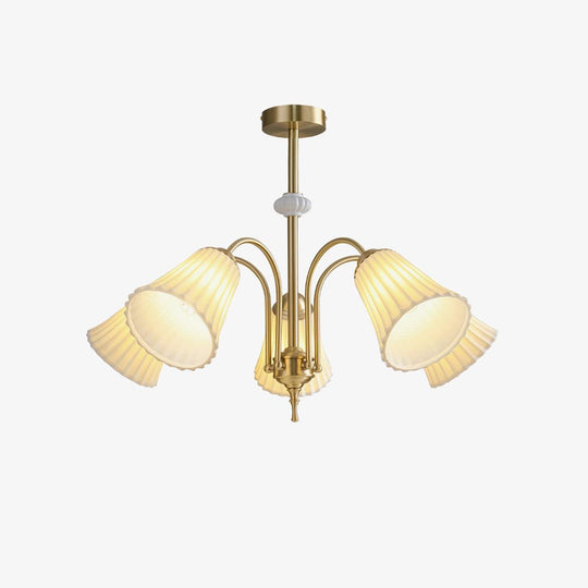 Witte keramische kappen gouden kroonluchter