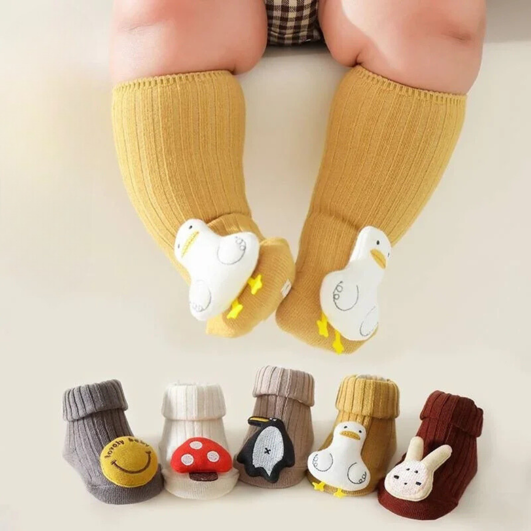 LittleCritters™ – Antislip Babysokken met Dierenfiguren – Comfort & Veiligheid