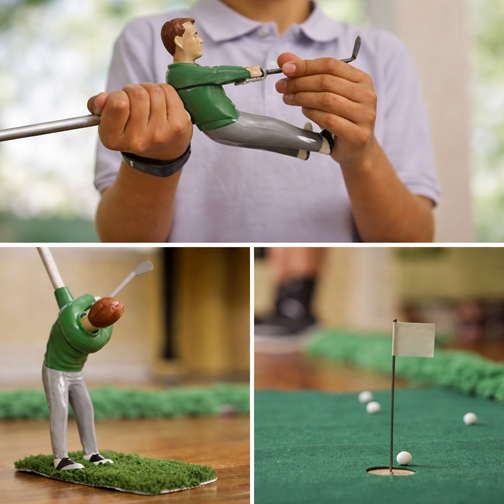 Puttly mini golf mechanische golfer in actie - Milo & Moon
