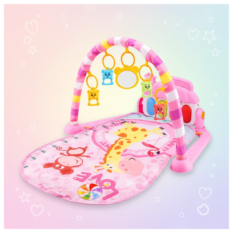 MelodieMat baby speelkleed roze giraf - Milo & Moon