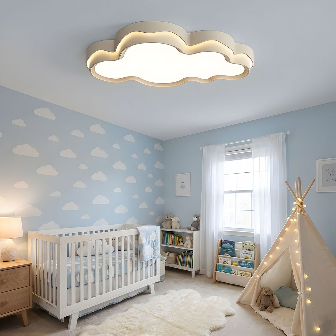 Wolkvormige LED plafondlamp kinderkamer sfeer