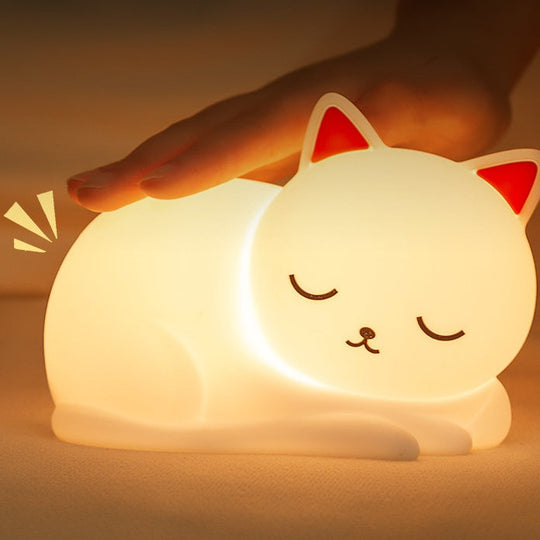 CatNap™ – Schattig Squishy Silicone LED Nachtlampje – USB Oplaadbaar
