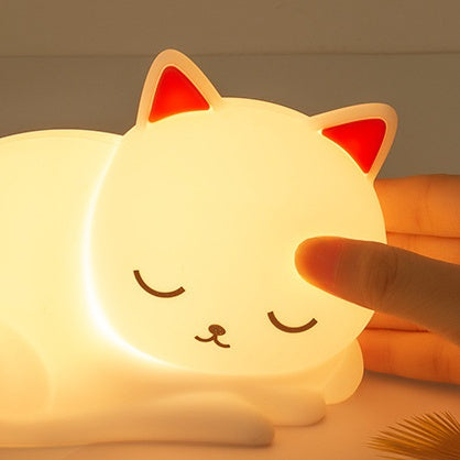 CatNap™ – Schattig Squishy Silicone LED Nachtlampje – USB Oplaadbaar
