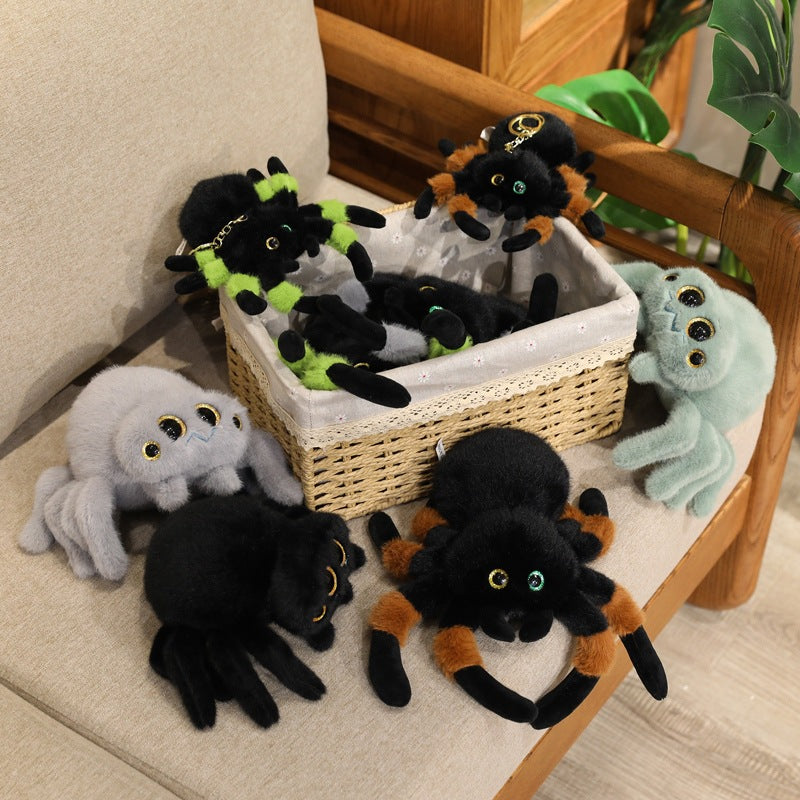 <font dir="auto" style="vertical-align: inherit;"><font dir="auto" style="vertical-align: inherit;">Peluche araignée noire de dessin animé, poupée araignée rampante, porte-clés de sac, poupée farce</font></font>
