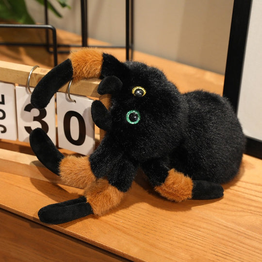 <font dir="auto" style="vertical-align: inherit;"><font dir="auto" style="vertical-align: inherit;">Peluche araignée noire de dessin animé, poupée araignée rampante, porte-clés de sac, poupée farce</font></font>