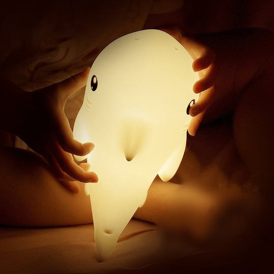 SharkGlow™ – Schattig Squishy Haai LED Nachtlampje – USB Oplaadbaar