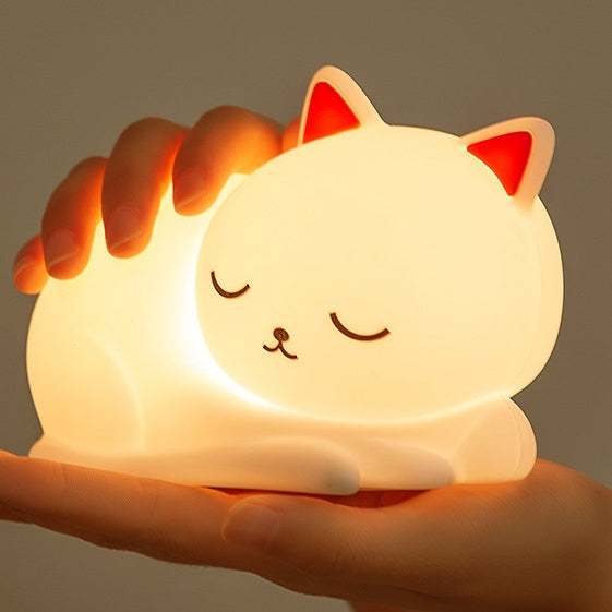 CatNap™ – Schattig Squishy Silicone LED Nachtlampje – USB Oplaadbaar