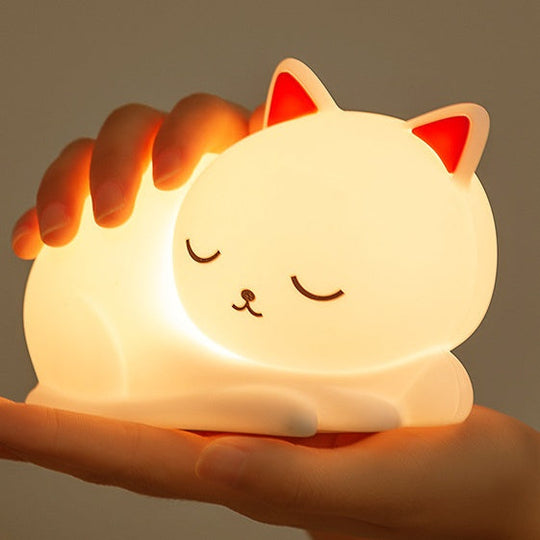 CatNap™ – Schattig Squishy Silicone LED Nachtlampje – USB Oplaadbaar