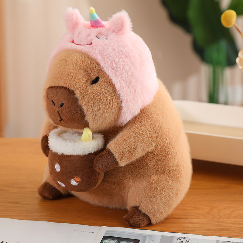 BobaCapy – Capibara Knuffel met Bubble Tea