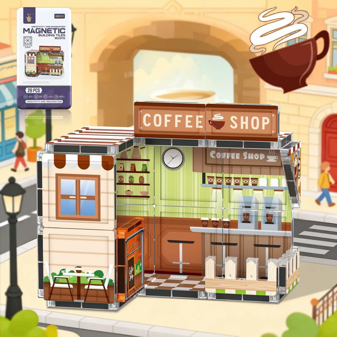 CoffeeBuild – Magnetische Bouwset met Koffiewinkel