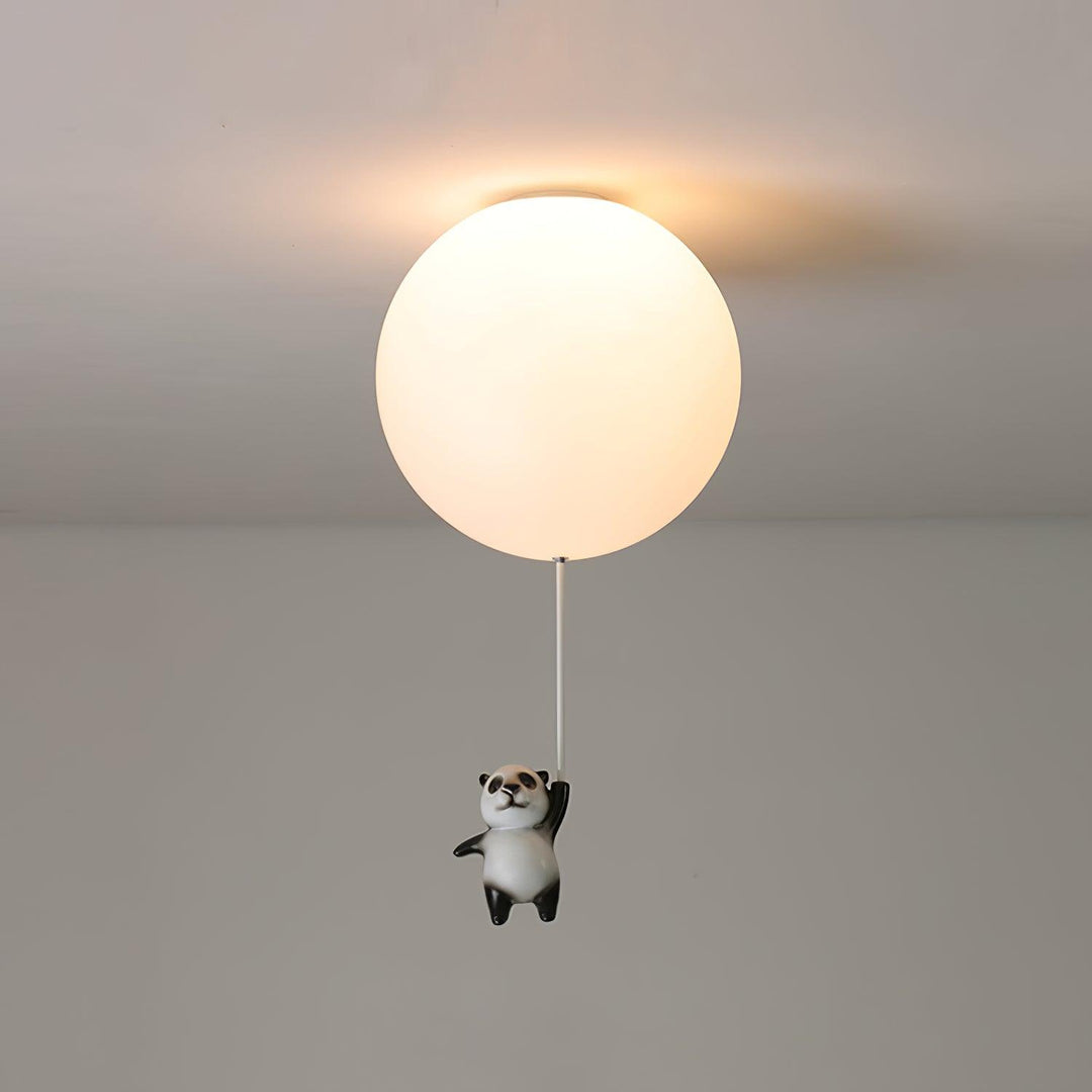 Witte panda kinderlamp detail