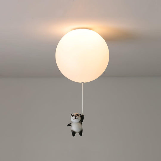 Witte panda kinderlamp detail