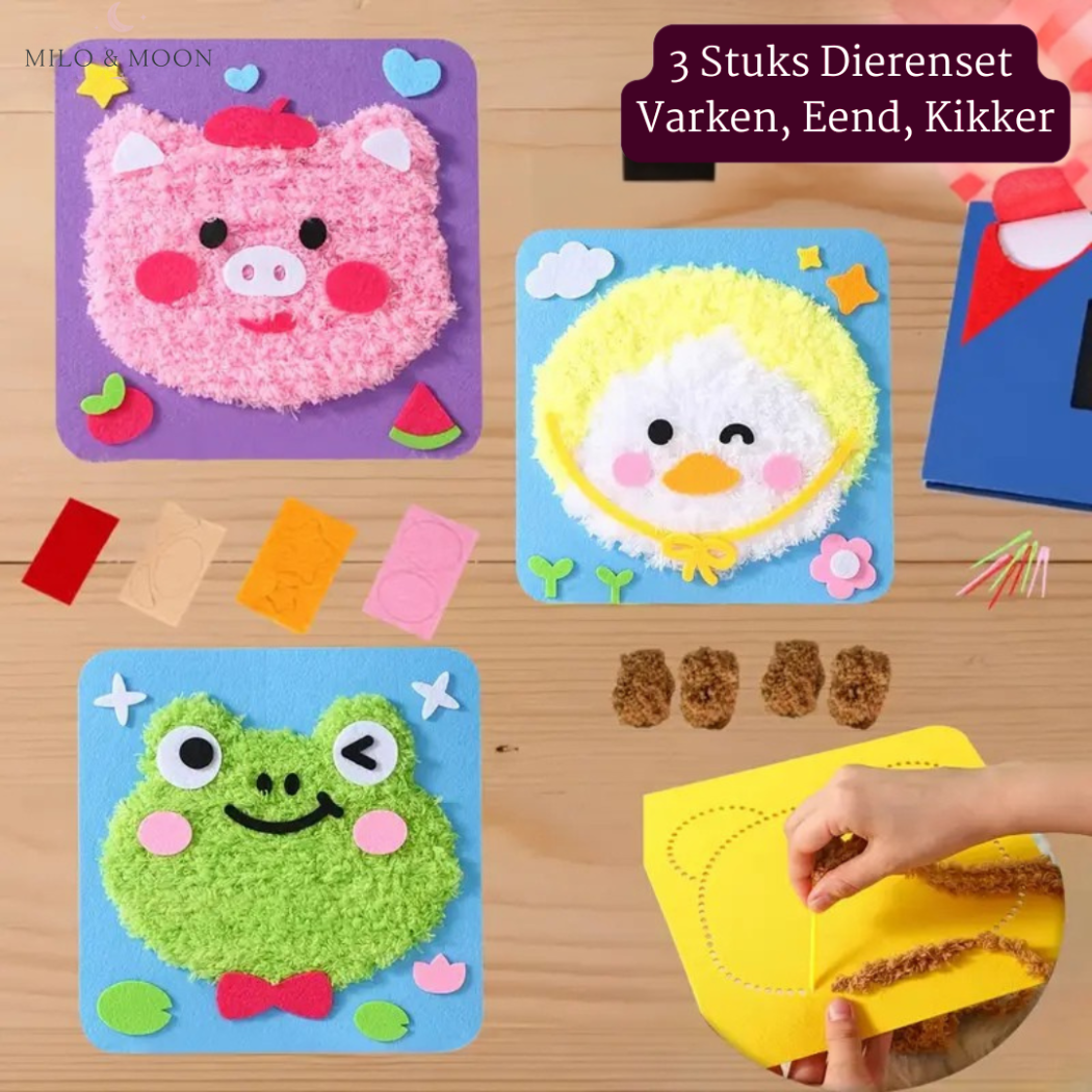 Milo & Moon - Creatieve Dieren Borduur-Kit