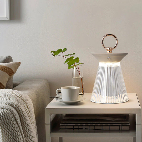 Ribbel tafellamp warm sfeerlicht