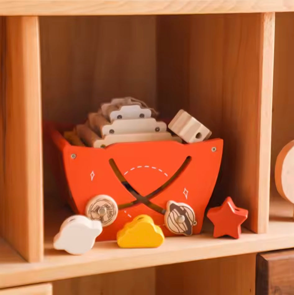 RocketRise™ – Educatief houten speelgoed raket - Cijfers en vormen