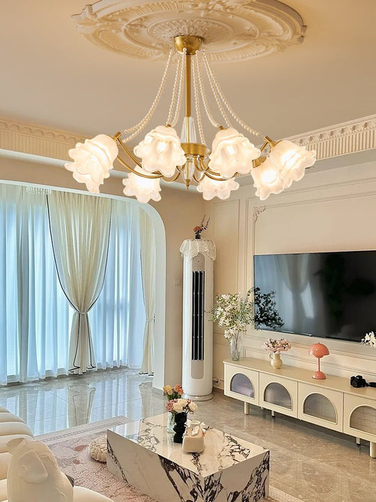 Fleurel hanglamp met parels en glas
