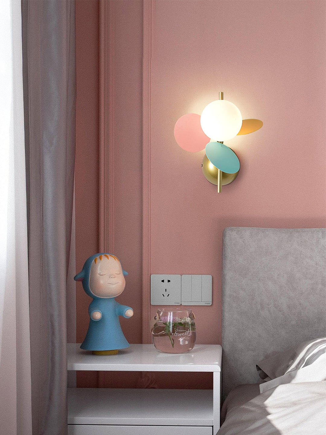 Afmetingen ronde macaron wandlamp