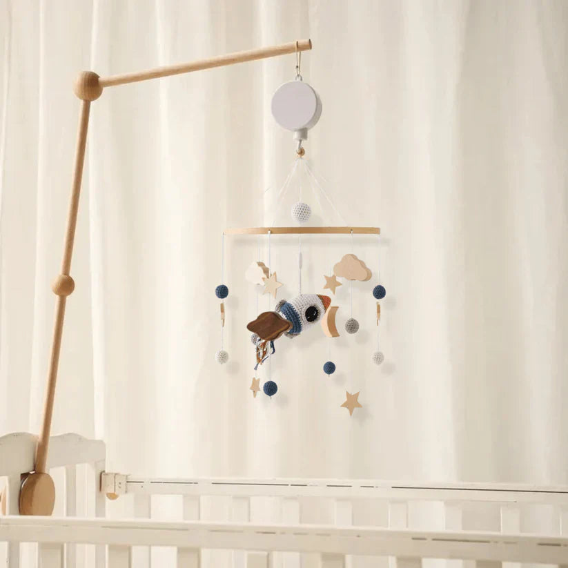 DreamCloud™ / Rustgevende Houten Babymobiel Zonder Batterij