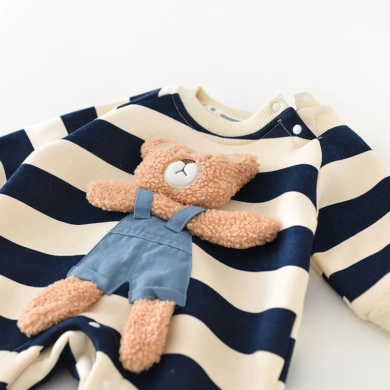 CozyBear – Gestreepte Teddybeer Romper