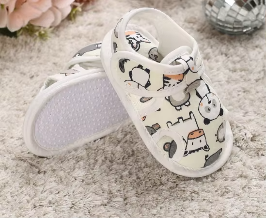 SunnySteps™ – Ademend Design met Dierenprint – Zachte Baby Sandalen